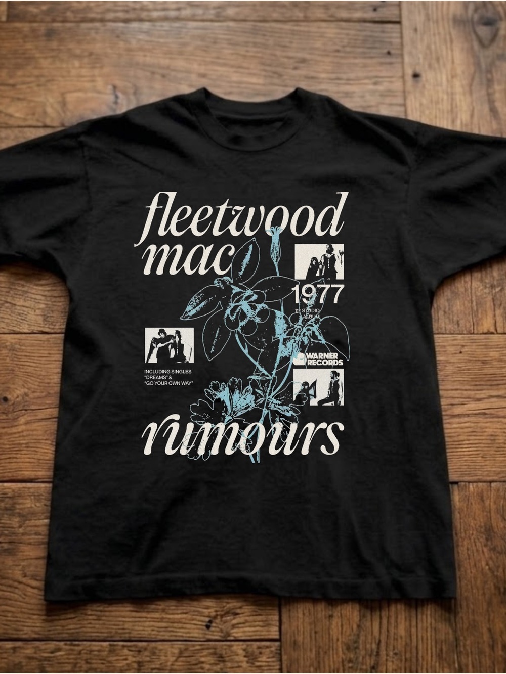 Fleetwood Mac 1977 Black Graphic Gildan T-shirt